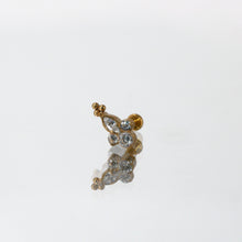 Load image into Gallery viewer, Product picture piercing jewelry labret cross gold titanium white cubic zirconia stones 

