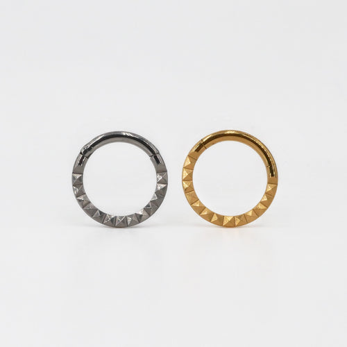 Product picture silver gold titanium textured clicker piercing rings 16 gauge