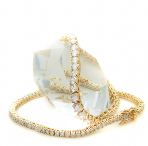  Product picture gold classic tennis bracelet cubic zirconia stones