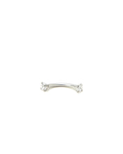 Load image into Gallery viewer, Product picture silver titanium curved labret white cubic zirconia stones 
